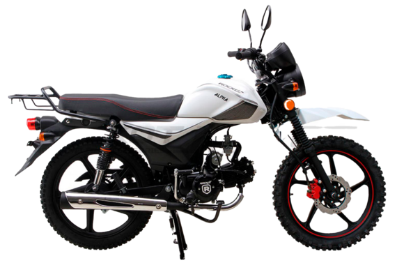 Мопед ROCKOT ALPHA OFFROAD M-12 LUX (белый глянцевый) pitbikemarket.ru