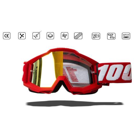 Очки мотокросс 100% #09 red frame pitbikemarket.ru