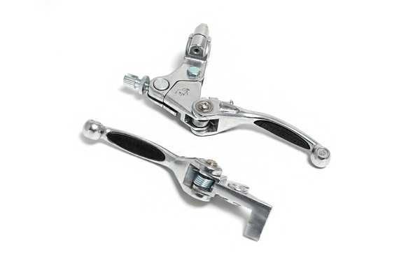 Рычаг сцепл.+тормоза складные c силиконовыми накладками черные/хром pitbikemarket.ru